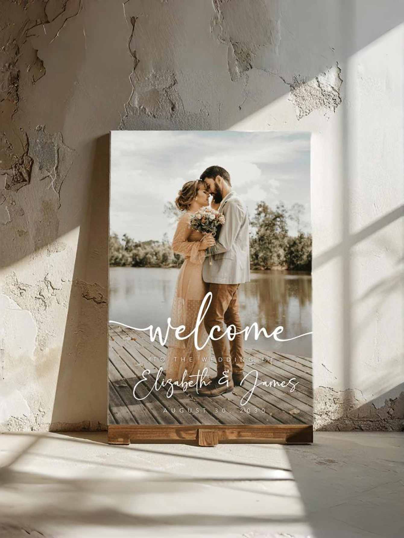 Custom Wedding Photo Welcome Sign PVC Wedding Decorations